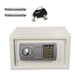 Fireproof Digital Safe Box Home Safes Cash Anti-theft Safe Box Electronic Documents Safety Safe Security Box Solid Steel with Full-digit Keypad, 2 Keys and 2 Bolts 8.5L (31x20x20cm, White)