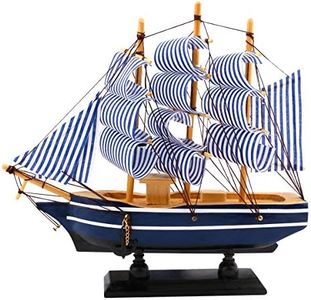 Dedoot Sailboat Model Decor, Wooden Sailing Boat Nautical Decor 7"x8" Model Ship for Ocean Theme Party and Room Decoration, Photo Props