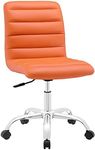 Modway Stool, Chrome, Orange, 58 x 