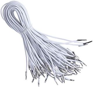 SUPVOX 100PCS Elastic Barbed Cords Elastic Loop Stretch Thread String with Metal Barbs Fastener for Mask Making Book Binding (White)