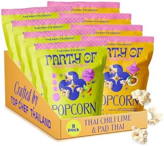 Party Of Thai-Inspired Popcorn Variety Pack – 4 Chili Lime + 4 Pad Thai Full Size Bags – Bold, Tangy, Spicy, and Savory Flavored Popped Popcorn Snack – Gluten Free, Individually Wrapped, Popcorn Pack