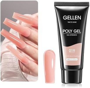 Gellen Poly Gel Nail Extension Gel Peachy Nude Builder Gel for Nails, 60 g Large Capacity Nail Extension Natural Nail Strengthener Coloring Gel for Manicure Nail Art Design