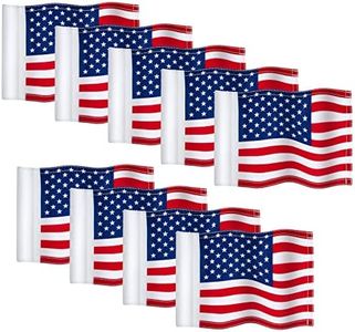 Moukeren 9 Pcs Mini Golf Flag 8 L x 6'' H Double Side Standard Practice Putting Green Flags American USA Flag 420D Nylon Flags for Cart Yard Training(hole Diameter 0.51")
