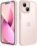 JETech Matte Case for iPhone 13 6.1-Inch, Shockproof Military Grade Drop Protection, Frosted Translucent Back Phone Cover, Anti-Fingerprint (Chalk Pink)
