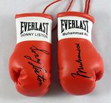 Muhammad Ali V Sonny Liston Autographed mini Boxing gloves