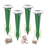 Solar Powered Animal Deterent, Ultrasonic Animal Control Device with Motion Sensor and FIashing Light, Waterproof Outdoor Animal Repellent for Deer Squirrel Raccoon Cat Bobcats, Frequency 18kHZ