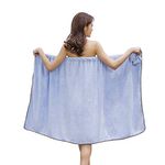 Bath Wrap Towels for Women - Adjustable Shower Spa Wrap with Home Hotel Bathrobes Nightgown for Sauna Beach Pool Gym Travel - Blue