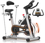 Exercise Bike, DMASUN Upgraded Magnetic Resistance Stationary Bike for Home with Pull Ropes, 350 LB Capacity, Workout Bike with Seat Cushion Cover, Digital Display and Tablet Holder