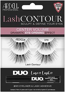 Ardell Lash Contour 370 Lot de 2 paires de faux cils avec adhésif DUO Lash It Line It Noir
