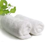 HEELIUM Bamboo Hand Towel | Ultra Absorbent & Anti-Bacterial | 3X Softer Than Cotton Towels | 65 X 40 cm - 600 GSM | Pack of 2 - White