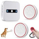 Daytech Dog Doorbell Dog Door Bell for Potty Training, Puppy Doggie Bells Training with Waterproof Touch Button for Dog to Go Outside, 1 Receiver + 2 Transmitters + 1 Clicker