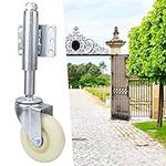 Gate Wheel, Spring Loaded Caster 4 Inch 440 lbs Loaded Capacity Nylon Metal Swivel Gate Wheel Heavy Duty Flat Free Spring Loaded Caster for Garden Wooden Gate Yard Fence