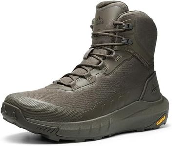 NORTIV 8 Men's Tactical Hiking Boot Lightweight Cushion Sole Boots for Work All Day Side Zipper Motorcycle Combat Military Boot Arch Support 8 Inches Terrascope,Size 8.5,Olive,NMUMMT2503