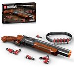Reobrix Double-Barrel Shotgun Building Blocks Set, 1:1 Scale Collectible Shotgun Model Kit, 937 PCS Shootable Gun Building Toy for Teens 14+ and Adults, 77028
