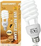HARTOMPET UVB 10.0 Reptile Light 26W, Compact Fluorescent Lamp, Coil Desert Bulb for Bearded Dragons, Lizards, Snakes, Geckos, Amphibians–Lighting for Habitat Tank, Pet Terrarium & Large Reptile Cage