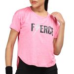 CHKOKKO Women Round Neck Dry Fit Gym Sports Regular Fit T-Shirt Spacedyepink L