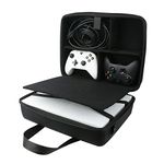 co2CREA Hard Cover Travel Case for Microsoft Xbox One S Game Console Bundle, fits Kinect Sensor/Wireless Controllers/Game Disks, Case Only