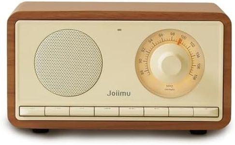JOIIMU Vintage FM Radio Bluetooth Speaker, 2600mAh Rechargeable Retro Radio with Built-in FM Antenna for Home Kitchen and Living Room with Rotary Knob