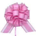 6 Pieces Large Pull Bows, Pink Gift Bow, 6 inches, Christmas, Party Birthday Gift Bow, Wedding Ribbon Bows for Wrapping Boxes or Baskets Decorations, Valentine's Day Gift Decorations Bow