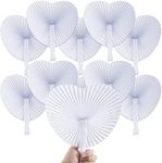 Bestage 60 Pieces Paper Fans,White 