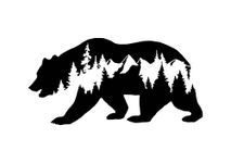 Bear Mountains Adventure Wanderlust CCI Decal Vinyl Sticker|Cars Trucks Vans Walls Laptop|Black |7.5 x 3.75 in|CCI1838