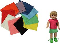 The New York Doll Collection Dolls Set of 6 Multicolour Skirts for Fashion Girl Dolls - Hot Pink, White, Denim, Turquoise, Tangerine, Red-Jeans - Fits All 18 Inch/46cm Dolls - Doll Clothing