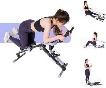 TOUSAINS 3 in 1 Adjustable AB Machine for Stomach Workout with 3 Heights, Foldable Rowing Machine for Home Gym with Comfortable seat & LCD Display Monitor, 330lbs Weight Capacity