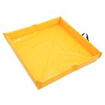 MOOFI Berm Portable Containment/Wall Containment Berm/Folding Duck Pond/Leak Containment / 50 Gal, 22 oz PVC, 48" x 48" x 5", Yellow