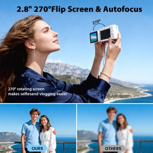 4K Digital Vlogging Camera, 72MP Autofocus, 18X Zoom, Flip Screen, 64GB Card