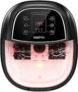 Masajeador de Baño para Pies RENPHO con Calentamiento Rápido, Masaje Automático y Potentes Chorros de Burbujas, Rodillos de Masaje Shiatsu, Pedicura Spa para Pies Cansados, Regalo dia de la madre