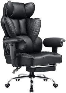 COMHOMA Big and Tall Office Chair 400LBS Wide Ergonomic Gaming Chair with Deluxe Embossing Designed Leather with Foot Rest,150°Reclining Adjustable Armrests Pocket Spring Back Support and Pillow