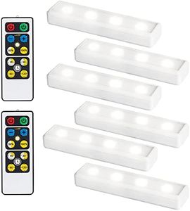 Brilliant Evolution Wireless LED Under Cabinet Light 6 Pack with 2 Remote Controls, Battery Powered Lights, Kitchen Under Cabinet Lighting, Touch Light, Stick On Lights, Push Light
