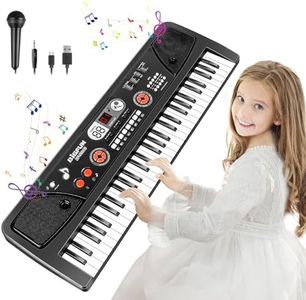 Electronic Piano Keyboard 61-Key Kids Keyboard Piano with LED Screen Protable Piano Keyboard with Microphone Musical Instrument Toys Gift for Kids Boys Girls