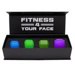 Jawzrsize Athletic Bundle Jaw Enhancer - Jaw, Face, and Neck Exerciser, Helps Reduce Stress and Cravings - Facial Exercise (Pop N Go & Custom Fit (Beg, Adv, & Elite), Green & Blue)