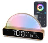 Sunrise Alarm Clock, Wake Up Light with Sunrise Simulation,APP Control RGB with Multicolor Night Light, Alarm Clocks with Large LED Display,13 Natural Souns for Heavy Sleepers Adults, Kids Teenage