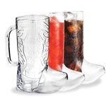 4E's Novelty 10Pcs Cowboy Boot Mug Cups (10 Pack) 17 oz Reusable Hard Plastic, BPA Free - for Cowboy Themed Party Supplies, Western Accessories