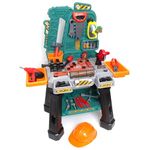 Amazon Basics Kids Workbench Construction Toy Tool Set Playset with 80+ Pieces Including Tools, Accessories, Play Helmet & Play Safety Goggles, for Kids Ages 3 and Up