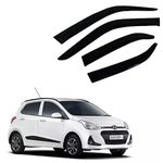 ROYALTECH Car Rain Wind Door Visor/Side Window Deflector/Unbreakable/Rain Guard/Wind Guard Accessories Compatible for (Hyundai i10 Grand)