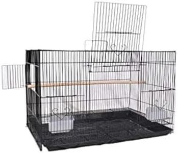 AVI CRAVE Bird Iron Cage For Budgies,Finches,Love Birds,Cocktails,Conures,Black