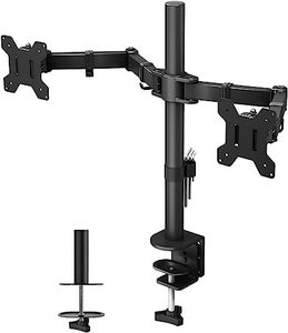 BONTEC Dual Monitor Mount for 13-27 inch LCD LED PC Screens, Ergonomic Dual Monitor Stand for Desks, Height Adjustable Dual Monitor Arm Bracket Tilt 90° Swivel 180° Rotate 360°, VESA 75/100mm