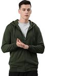 ADBUCKS Men's Cotton V-Neck Sweatshirt(Mens_Plain_Jacket_Green_5XL)