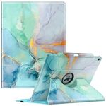 Fintie Rotating Case for iPad Air 13-inch (M2) 2024-360 Degree Swiveling Protective Cover with Pencil Holder, Auto Sleep/Wake (Emerald Marble)