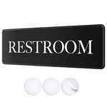 ASSURED SIGNS Washroom, Restroom Sign - Ideal Bathroom Signs for the Office, Business or Home - 9" by 3" - Apply to Door or Wall - Nice Décor - Unisex and Gender Neutral - Strong Double-Sided Adhesives Included