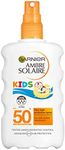 Garnier Ambre Solaire Kids Water Resistant Sun Cream Spray SPF50+, High Sun Protection Kids Suncream Spray SPF50+ 200 ml
