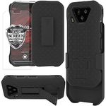 Ailiber Kyocera DuraForce Ultra 5G UW Case with Screen Protector, Swivel Belt Clip Holster Kickstand Holder, Slim Rugged Shell Full Body Protective Cover for DuraForce Ultra 5G UW E7110 Verizon-Black
