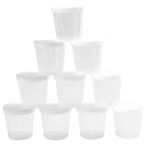 10PCS Medicine Measure Cups Plastic Measuring Cup 30ml with White Lids Cap Clear Container Measuring Jug