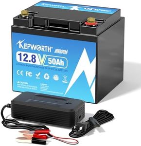 KEPWORTH 12V 50Ah Lithium LiFePO4 Batterie, 4000~15000 Cycles, Puissance de Sortie 640W, Parfait pour Le Moteur de traîne de Bateau de Marine Tondeuse autoportée pour Le Camping