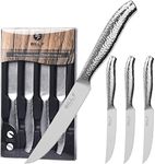 BF BILL.F SINCE 1983 Steak Knife Set, 4-Piece 4.5” Serrated Edge Steak Knives Stainless Steel Handle