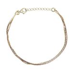 ZAVYA 925 Sterling Silver Minimal N/A Triple Tone Plating Chain Bracelet | | Gift for Women and Girls | With Certificate of Authenticity and 925 Hallmark