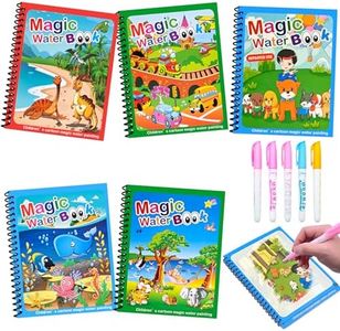 sprecenk 5 Pezzi Libro Magico da Colorare Acqua, Libro da Colorare con Acqua, Riutilizzabile Libri ad Acqua Colorare Magic Water Coloring Book Bambini Educativo Giocattolo Regalo Dai 3 4 5 6 7, A
